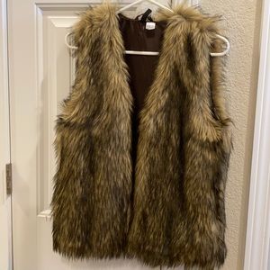 Brown fur vest